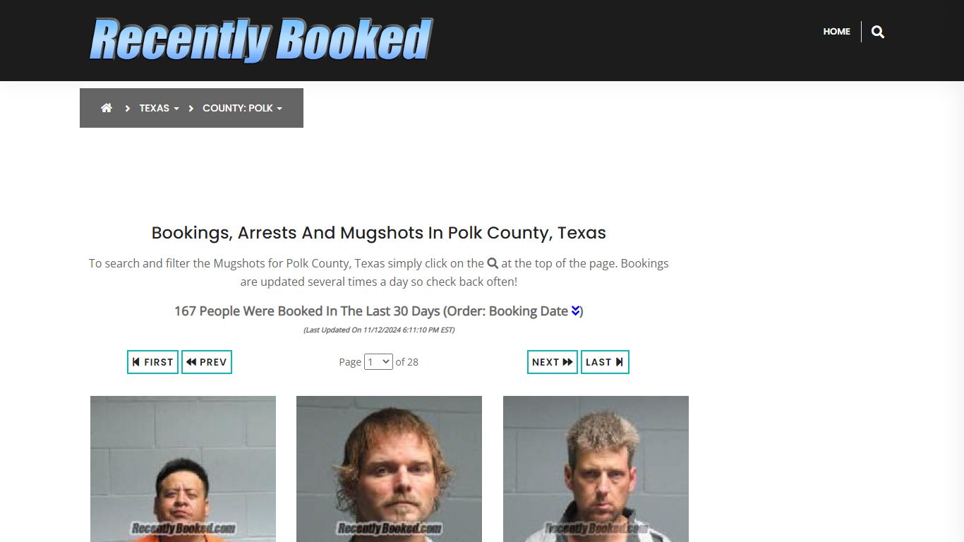 Bookings, Arrests and Mugshots in Polk County, Texas - Recently Booked