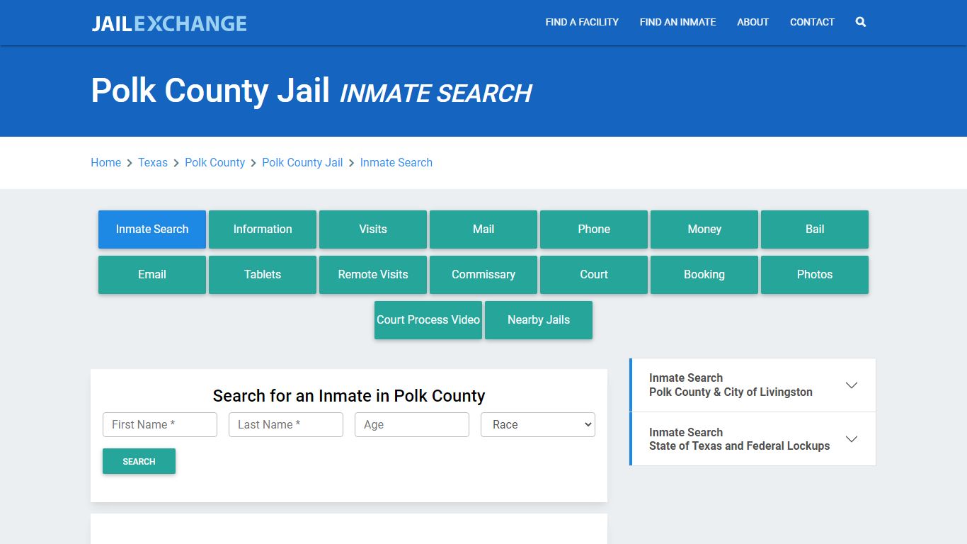 Polk County Jail, TX Inmate Search: Roster & Mugshots - Jail Exchange